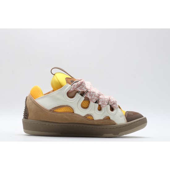 Lanvin Curb Sneaker White Yellow Pink