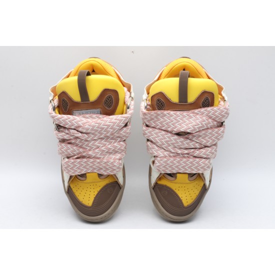 Lanvin Curb Sneaker White Yellow Pink