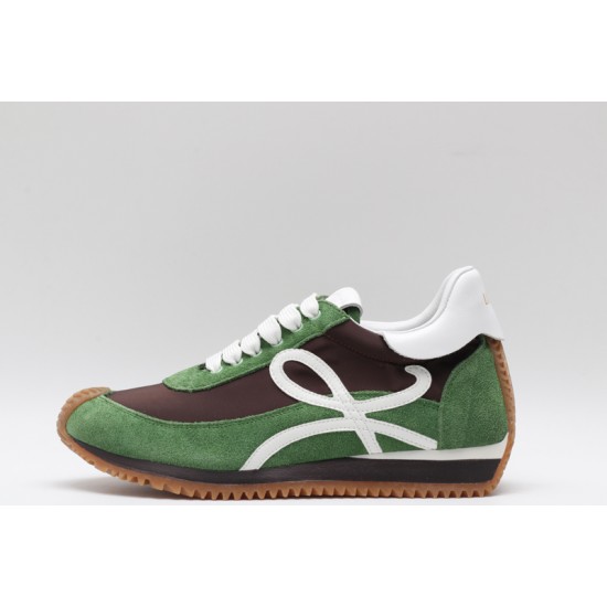 Loewe Flow Runner Low Green Brown White Gum