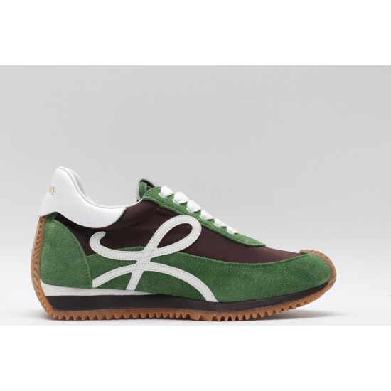 Loewe Flow Runner Low Green Brown White Gum