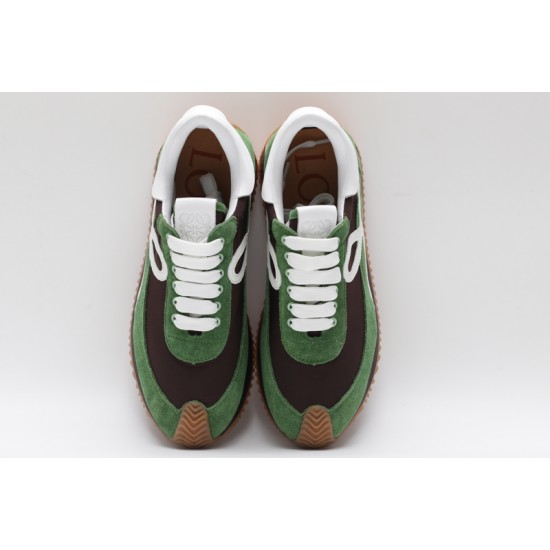 Loewe Flow Runner Low Green Brown White Gum