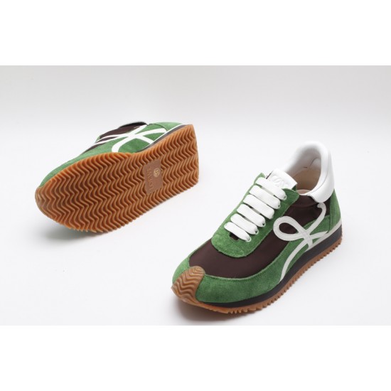 Loewe Flow Runner Low Green Brown White Gum