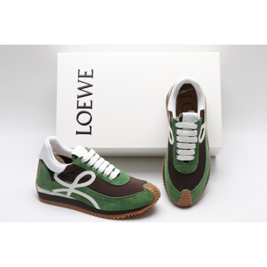 Loewe Flow Runner Low Green Brown White Gum