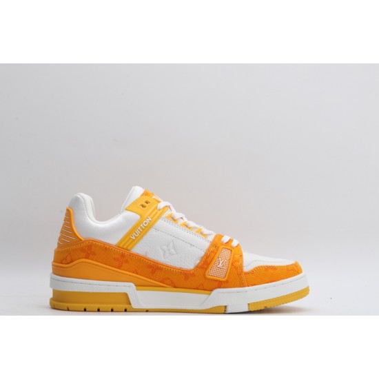 Louis Vuitton LV Trainer 'White Yellow Velcro' 1A9ZD6