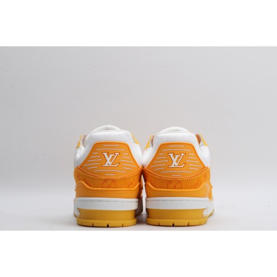 Louis Vuitton LV Trainer 'White Yellow Velcro' 1A9ZD6