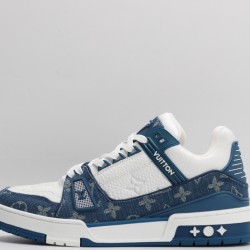 Louis Vuitton LV Trainer Monogram Denim White Blue