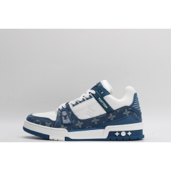 Louis Vuitton LV Trainer Monogram Denim White Blue