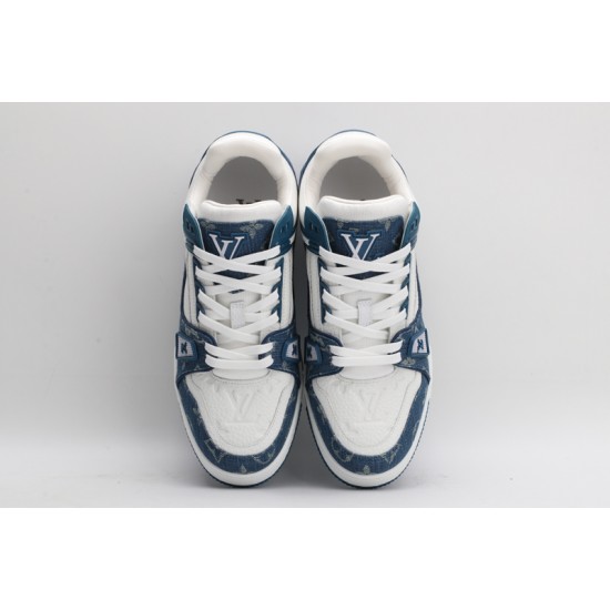 Louis Vuitton LV Trainer Monogram Denim White Blue