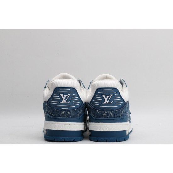 Louis Vuitton LV Trainer Monogram Denim White Blue