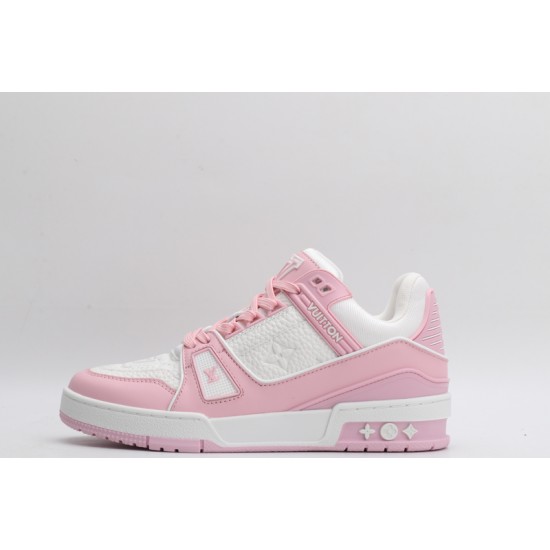 Louis Vuitton LV Trainer White Pink Rose