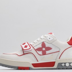 Louis Vuitton LV Trainer White Grey Red