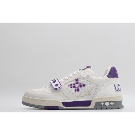 Louis Vuitton LV Trainer White Purple