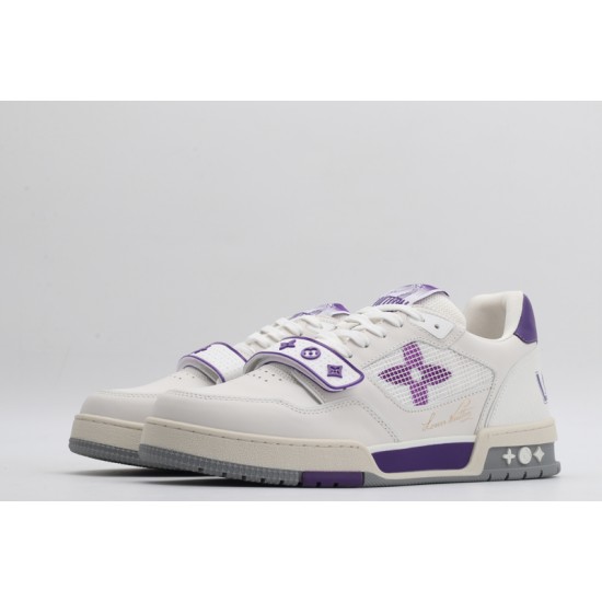 Louis Vuitton LV Trainer White Purple