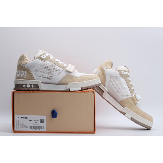 Louis Vuitton LV Trainer Beige White