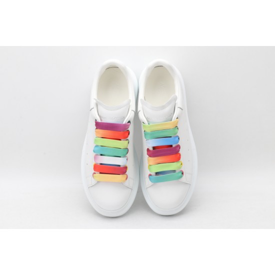 Alexander McQueen Oversized Sneaker White Rainbow shoelace