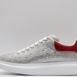 Alexander McQueen Oversized Diamond Silver Red