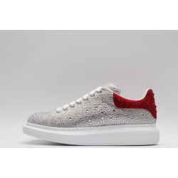 Alexander McQueen Oversized Diamond Silver Red