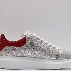 Alexander McQueen Oversized Diamond Silver Red