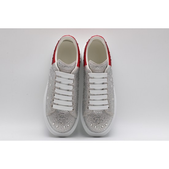 Alexander McQueen Oversized Diamond Silver Red