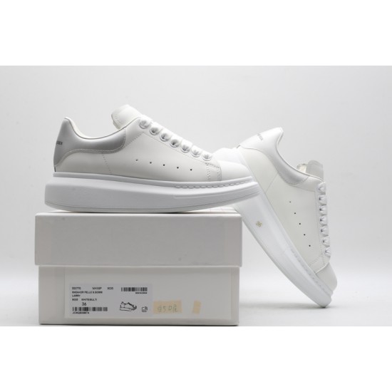 Alexander McQueen Oversized Leather White Silver