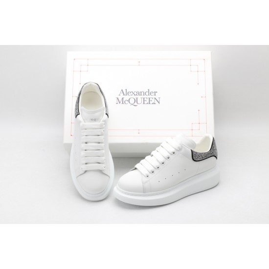 Alexander McQueen Oversized Sneaker White Black Crystals