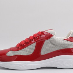 Prada America’s Cup Original Low-top Sneakers Red Mesh Leather