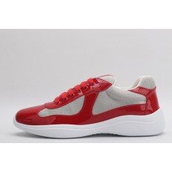 Prada America’s Cup Original Low-top Sneakers Red Mesh Leather