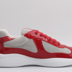 Prada America’s Cup Original Low-top Sneakers Red Mesh Leather