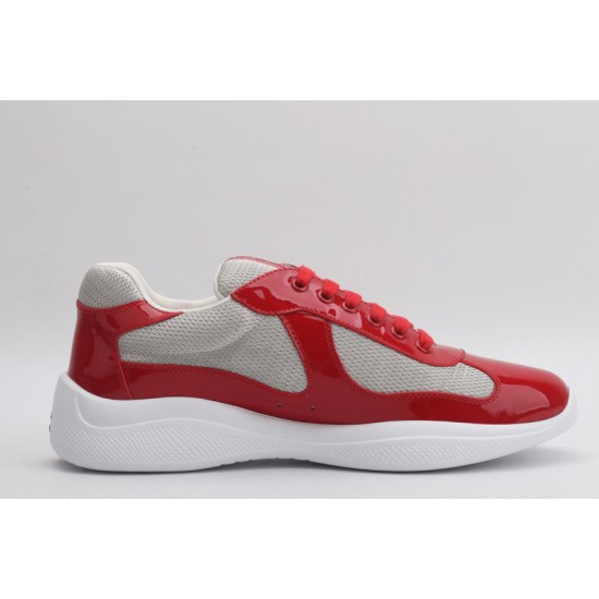 Prada America’s Cup Original Low-top Sneakers Red Mesh Leather