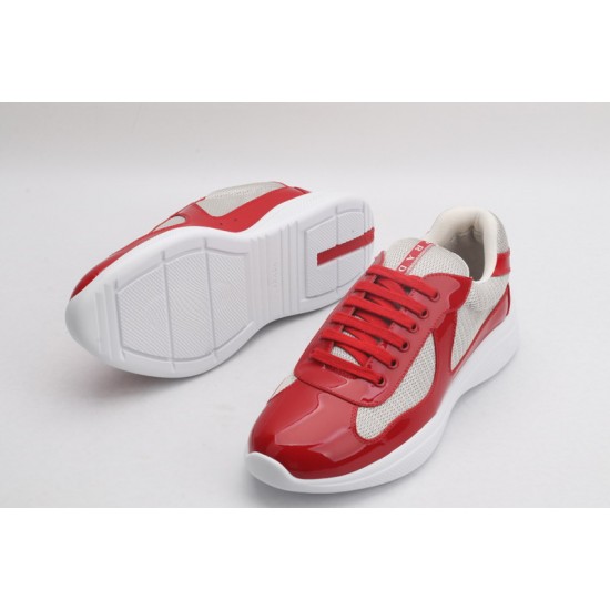 Prada America’s Cup Original Low-top Sneakers Red Mesh Leather