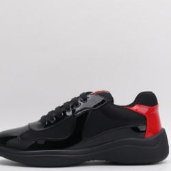 Prada America’s Cup Original Low-top Sneakers Black Patent Red