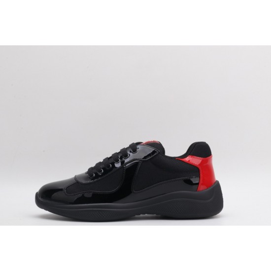 Prada America’s Cup Original Low-top Sneakers Black Patent Red