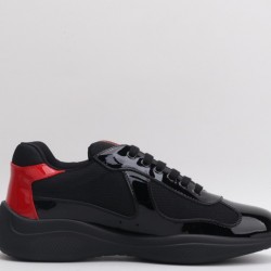 Prada America’s Cup Original Low-top Sneakers Black Patent Red