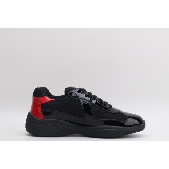 Prada America’s Cup Original Low-top Sneakers Black Patent Red