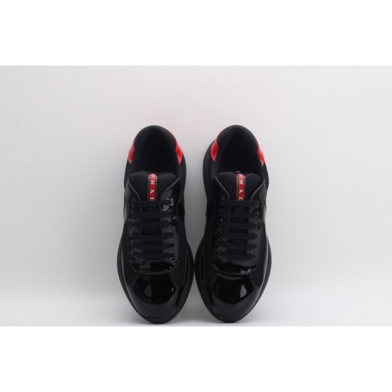 Prada America’s Cup Original Low-top Sneakers Black Patent Red