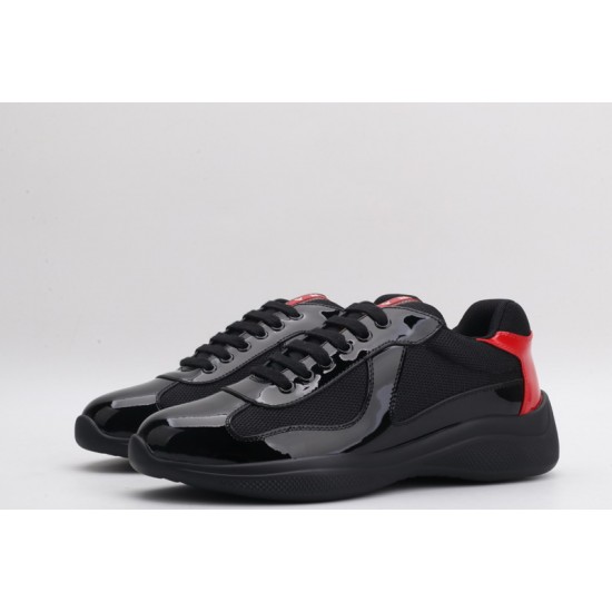 Prada America’s Cup Original Low-top Sneakers Black Patent Red