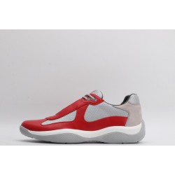 Prada America’s Cup Original Low-top Sneakers Red Mesh Grey