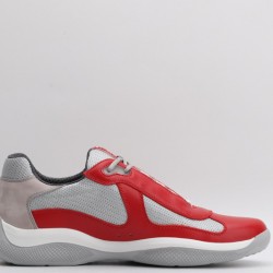 Prada America’s Cup Original Low-top Sneakers Red Mesh Grey