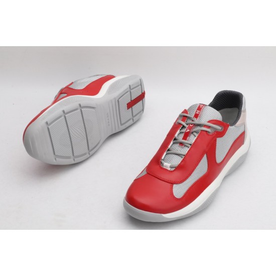 Prada America’s Cup Original Low-top Sneakers Red Mesh Grey