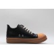 Rick Owens Luxor Low-Top Leather Sneakers Black Brown