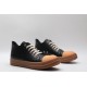 Rick Owens Luxor Low-Top Leather Sneakers Black Brown