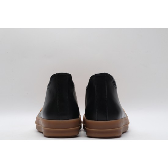 Rick Owens Luxor Low-Top Leather Sneakers Black Brown