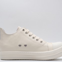 Rick Owens Luxor Low-Top Leather Sneakers White