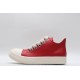 Rick Owens Luxor Low-Top Leather Sneakers Red