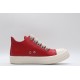 Rick Owens Luxor Low-Top Leather Sneakers Red