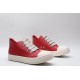 Rick Owens Luxor Low-Top Leather Sneakers Red