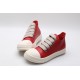 Rick Owens Luxor Low-Top Leather Sneakers Red