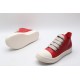 Rick Owens Luxor Low-Top Leather Sneakers Red