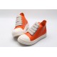 Rick Owens Luxor Low-Top Leather Sneakers Orange Milk