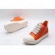 Rick Owens Luxor Low-Top Leather Sneakers Orange Milk